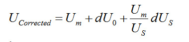 Corrected humidity reading formula