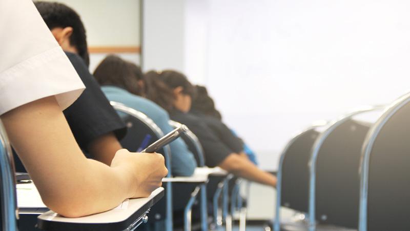 Students in a class room