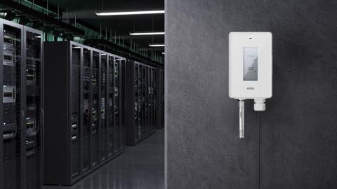 Wall mounted Origo with display on datacenter wall
