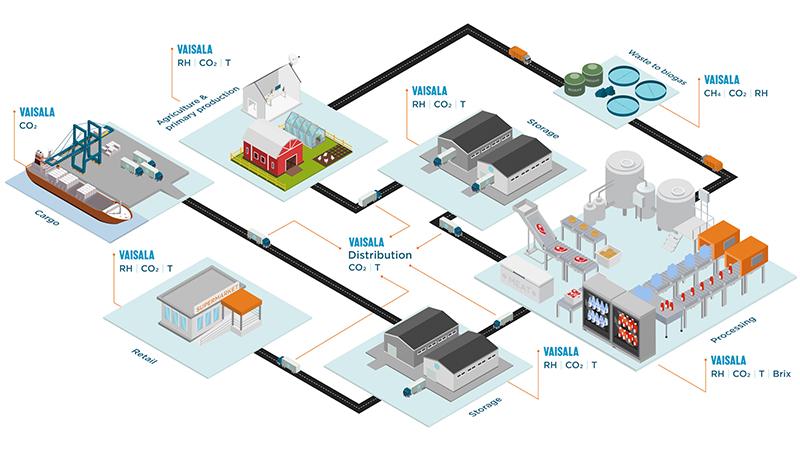 Food processing from agriculture to consumers