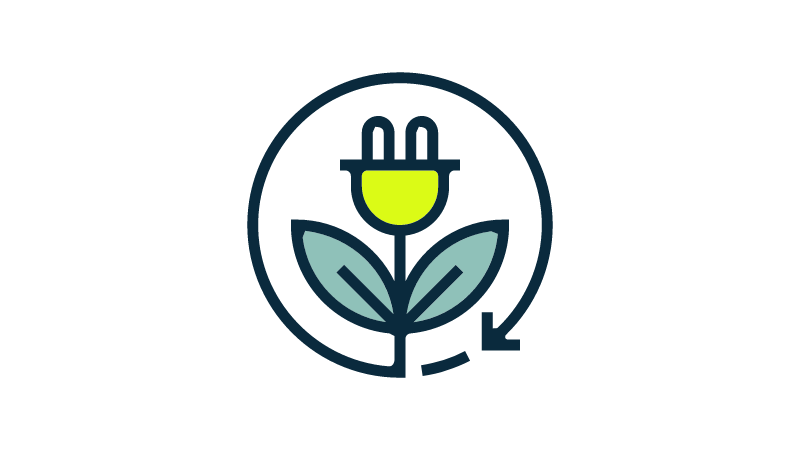 Pictogram of energy transition and decarbonization
