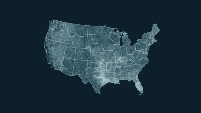 CONUS map showing lightning density measured by the NLDN