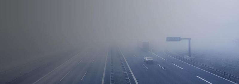 Road in poor visibility
