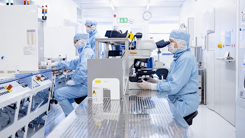 Scientist at the cleanroom