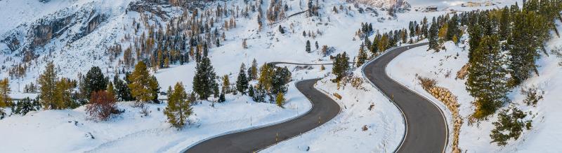 Winding winter road