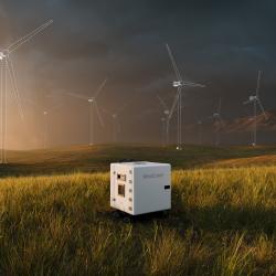 WindCube 2.1 XP wind lidar with wind turbines
